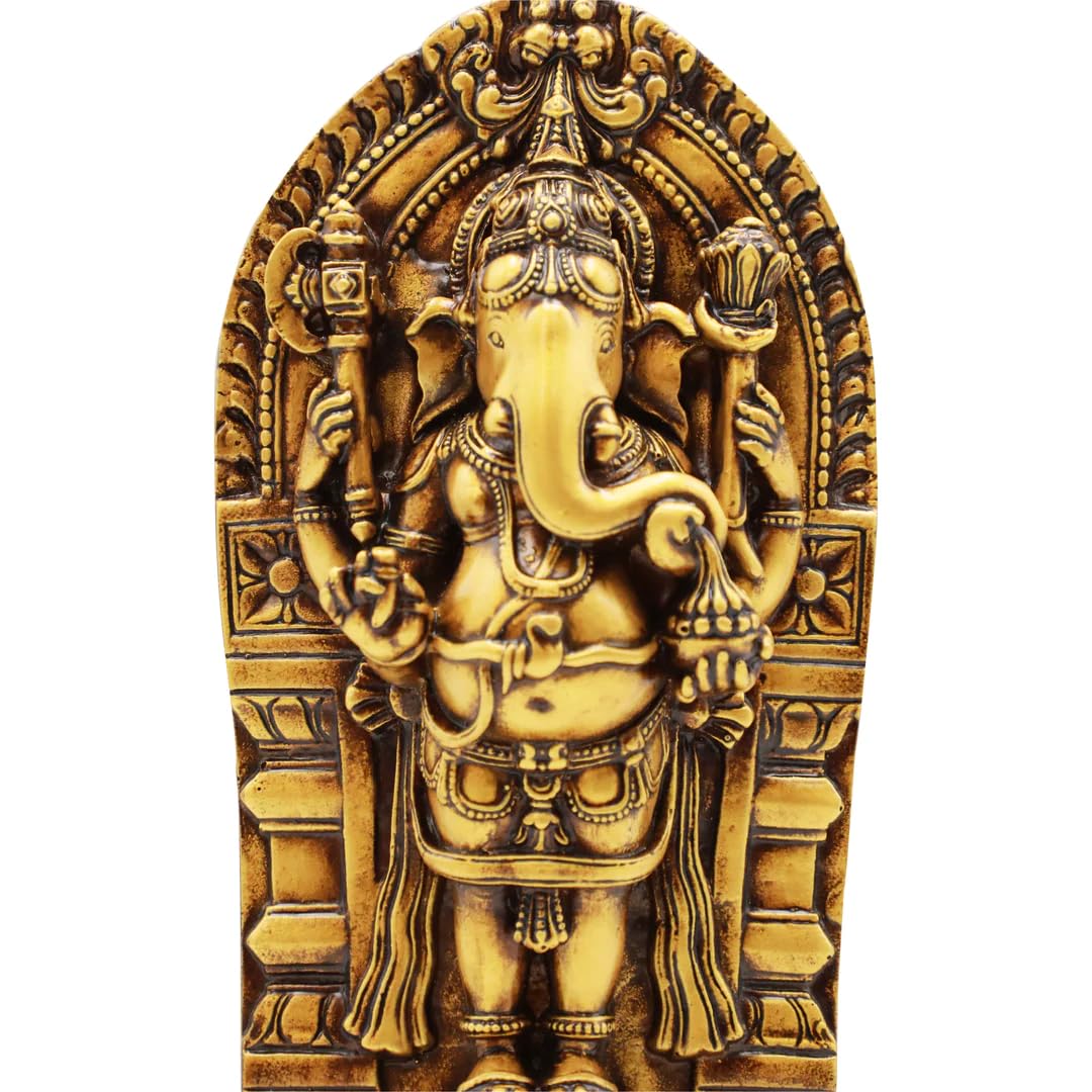 Artarium Standing Shree Ganesha Ji Ganpati Lord Ganesh Statue Idol Wall Hanging Sculpture Lucky Feng Shui Wall Decor Showpiece F